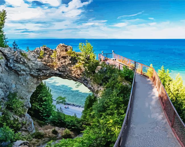 Michigan Mackinac Arch Rock diamond painting