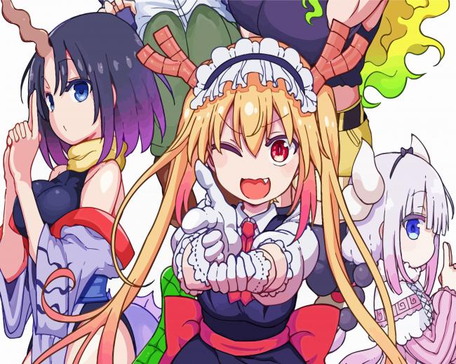 Miss Kobayashis Dragon Maid Characters Diamond Paintings