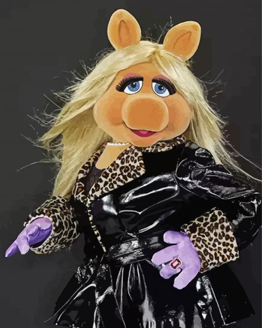 Miss Piggy Wearing Black Diamond Paintings