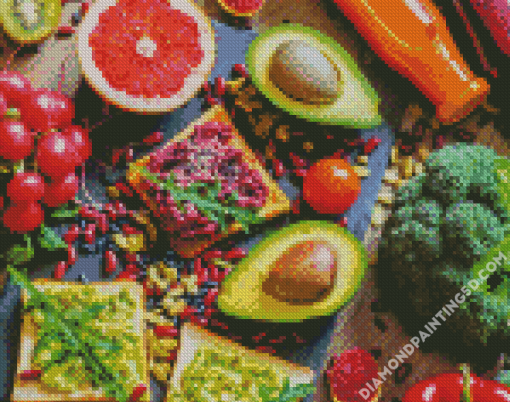 Fresh Vegan Food Diamond Paintings