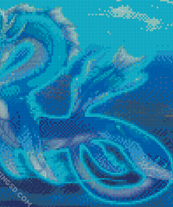 Neon Blue Leviathan diamond painting