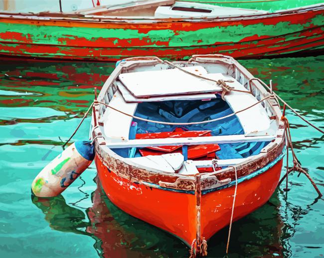 Old Fishing Boat Diamond Paintings