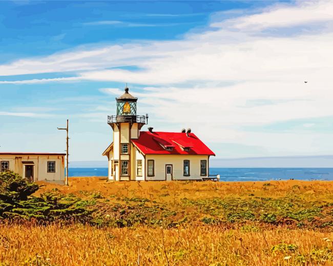 Point Cabrillo Lighthouse Mendocino Diamond Paintings