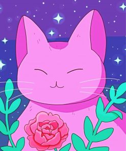 Purple Cat Diamond Painting