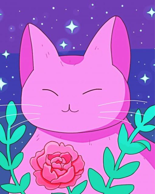 Purple Cat Diamond Painting