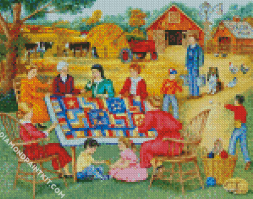 Quilters In Farm Diamond Paintings