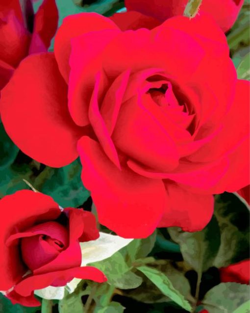 Red Floribunda diamond painting