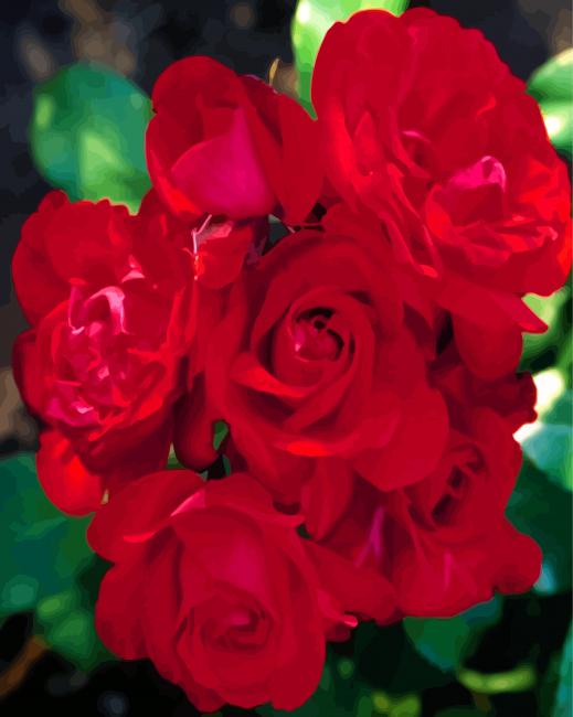 Red Floribundas diamond painting