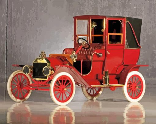 Red Ford Model T Diamond Paintings