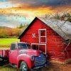 Red Truck Art Diamond Paintings