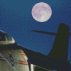 CDN Military Plane And Moon Diamond Paintings