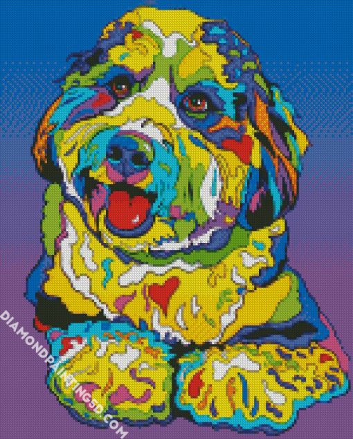 Colorful Bernedoodle Diamond Paintings