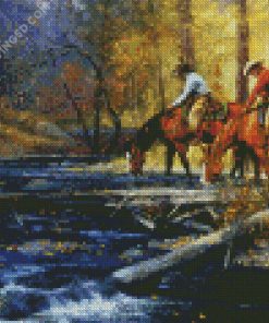 Horses Drinking Diamond Paintings