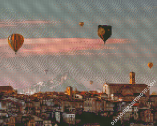 Hot Air Balloons In Mondovi Diamond Paintings