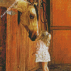 Little Girl With Horse Diamond Paintings