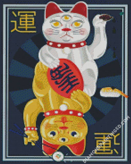 Lucky Cat Card Diamond Paintings