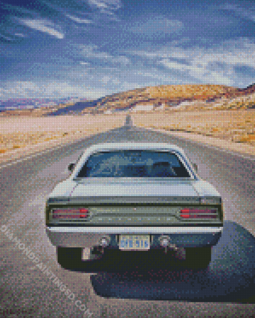 Plymouth Roadrunner On Road Diamond Paintings