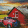 Red Truck Art Diamond Paintings