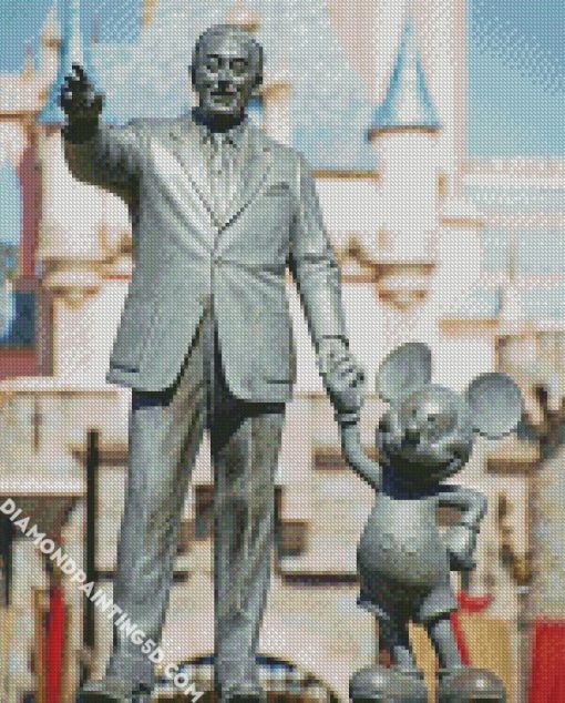 Statue Walt And Mickey Diamond Paintings