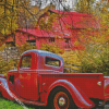 Vintage Red Truck And Barn Diamond Paintings