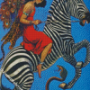 Women Riding Zebra Art Diamond Paintings