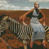 Woman Riding Zebra Diamond Paintings