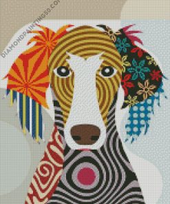 Saluki Folk Art diamond painting