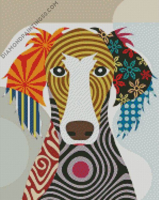 Saluki Folk Art diamond painting