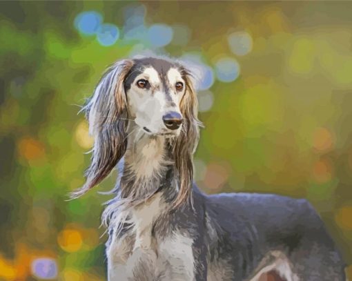 Saluki Dog diamond painting