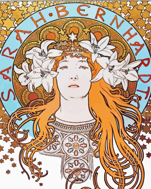 Sarah Bernhardt Alphonse Mucha Diamond Paintings