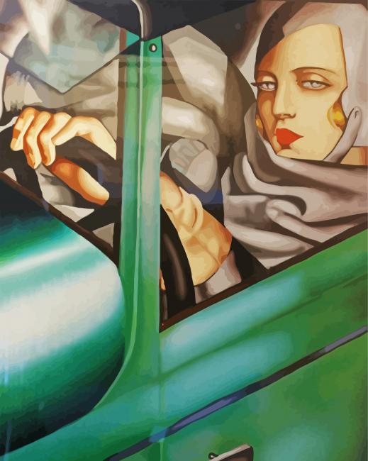 Self Portrait In The Green Bugatti Lempicka diamond painting