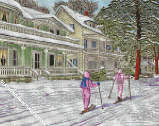 Skiing In Snow diamond painting