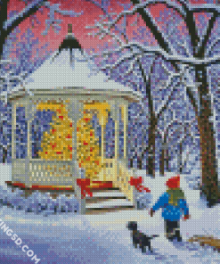 Snow Christmas Gazebo diamond painting