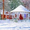 Snow Winter Gazebo diamond painting