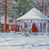 Snow Winter Gazebo diamond painting