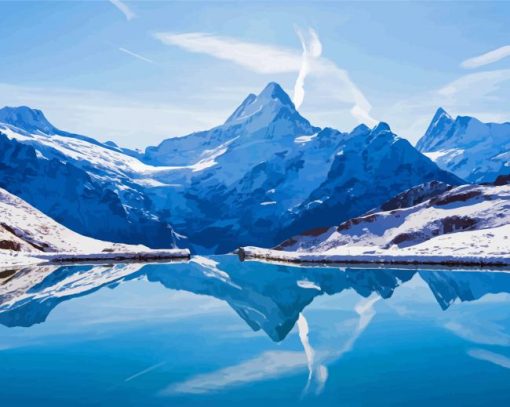 Snowy Swiss Alps Diamond Paintings