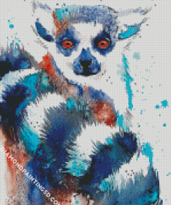 Splatter Lemur diamond painting