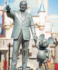 Statue Walt And Mickey Diamond Paintings