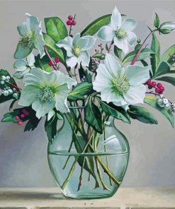 Still Life Magnolias In Glass Vase diamond painting