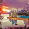 Sunset At Maligne Lake diamond painting