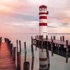 Sunset Podersdorf Lighthouse Austria diamond painting