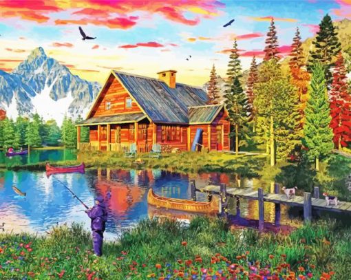 The Fishing Cabin Diamond Paintings