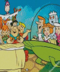 The Flintstones Cartoon Families diamond painting