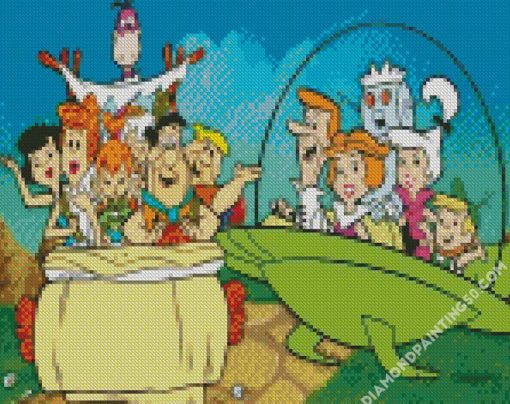 The Flintstones Cartoon Families diamond painting