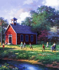 The Little Red Schoolhouse Diamond Paintings