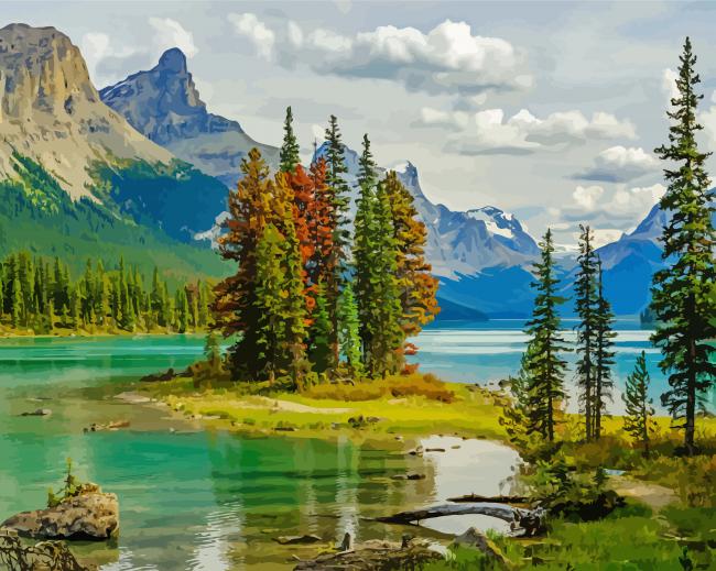 The Maligne Lake diamond painting