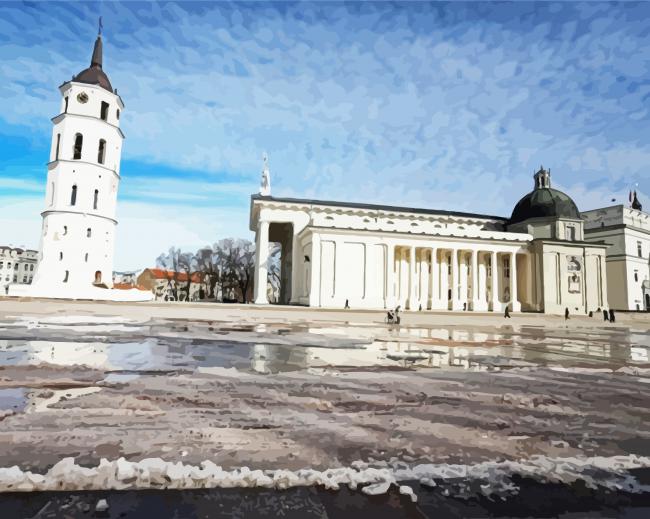 Vilnius Cathedral Basilica Lithuania diamond painting