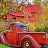 Vintage Red Truck And Barn Diamond Paintings