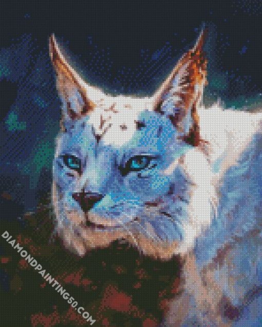 White Lynx Cat diamond painting