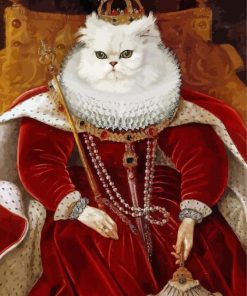 White Royal Cat Diamond Paintings